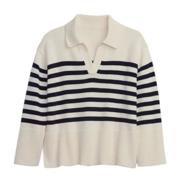 Gap Women's Striped V-Neck Sweater Size Large Casual & Stylish GUC - Picture 2 of 14